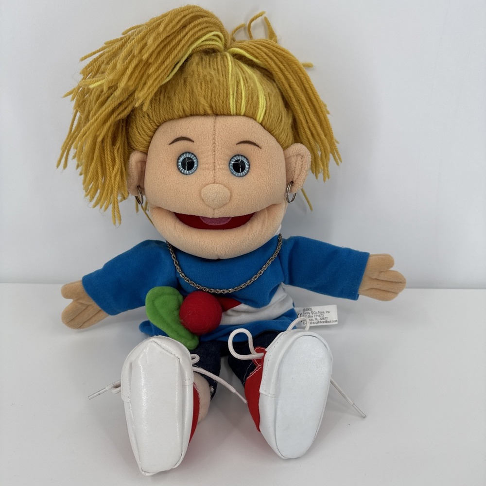 Sunny Co Girl Doll Puppet Full Body Stuffed‎ Toy, Earrings, Necklace & Shoes